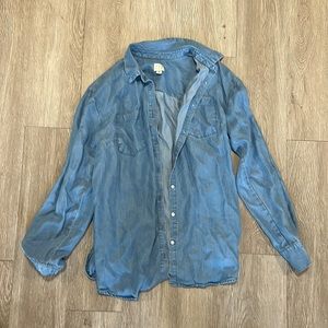 Soft denim button up